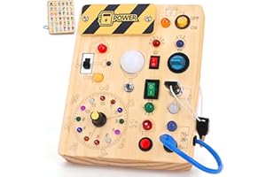 Konijiwa Busy Board - Montessori Toys for 1-3 Years Old Boys & Girls | Sensory Toys for Kids with Autism | Toddlers Learning Activity for Early Development (Busy Board v2)