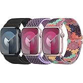 Delidigi Stretchy Bands Compatible for Apple Watch Band Women 40mm 38mm 41mm 42mm 44mm 45mm 46mm 49mm, Nylon Braided Straps for iWatch Series 11 10 9 8 7 6 SE 5 4 3 Ultra 3 2 1