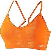 AUROLA Serpent Seamless Sports Bras for Women,Backless Padded Strappy Workout Gym Yoga Crop Tops