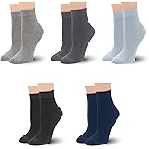 SERISIMPLE Women Thin Viscose Bamboo Above Ankle Sock Breathable Lightweight Classic Crew Casual Mesh Socks 5 Pairs
