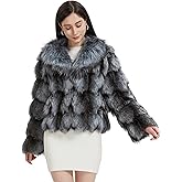 Fur Story Women's Genuine Fox Fur Coat Thick Warm Fur Jacket Winter coat