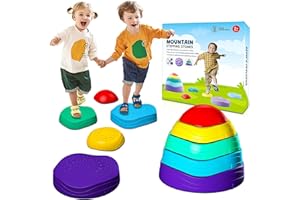 ABVSAB Stepping Stones for kids ,5Pcs Non-Slip Plastic Balance ,Stepping Stones for Toddlers Ages 3 4 5 6 7 8 Years,Children's Coordination Skills Obstacle Courses Sensory Toys for Toddlers,Indoor or Outdoor Play