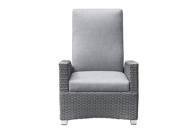 OUTFLEXX Malaga Dining Sessel, grau, Polyrattan, doppel-halbrund, 73x76x103 cm, gepolstert, verstellbare Rückenlehne