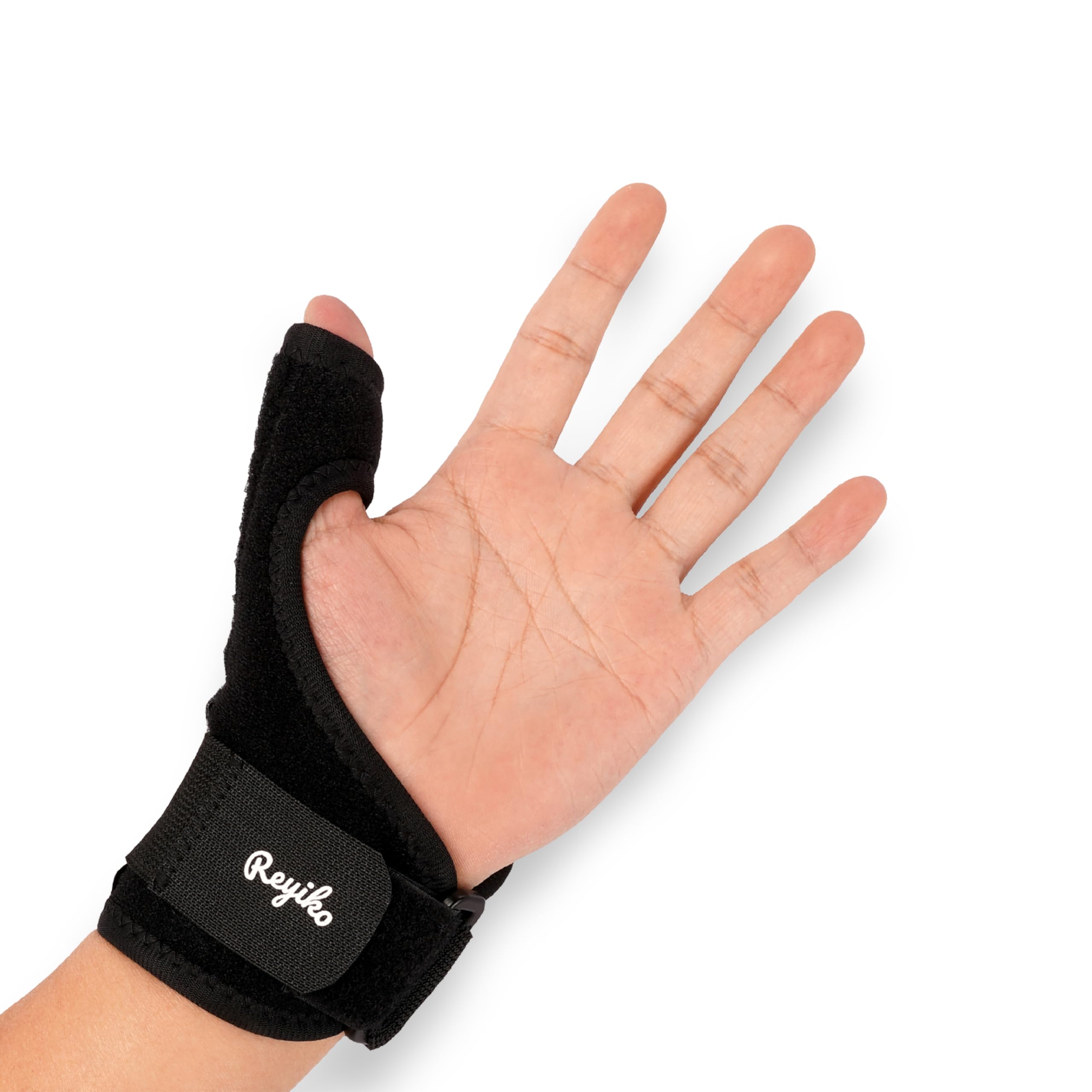 Reyiko The Amazing Thumb Support - Splint for Thumb and Wrist Support, for Arthritis, Tendonitis, Carpal Tunnel Pain Relief and Thumb Sprain (Black)