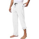 MIVEI Men's Cotton Yoga Sweatpants Pure White