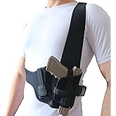 TACDEFNEX Shoulder Holster for Pistols – Right-Hand Gun Holster for Men with Breathable 3-Point Design, Adjustable Fit 35"-45", Fits Glock 19, Sig P365, M&P Shield, 1911 & More