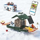 ​Bird Feeder with Camera and Bath, Dual-Lens 2K HD Video, AI Bird Identification, Solar Powered, Instant Alerts, IP66 Weatherproof