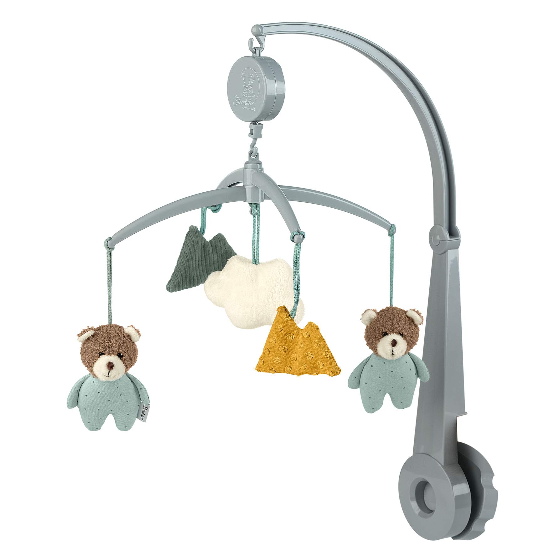 Sterntaler 6102002 Mobile Bear Ben, Poles, Musical Mechanism, Mobile Figures, Age: For Babies from Birth, Multi-Coloured