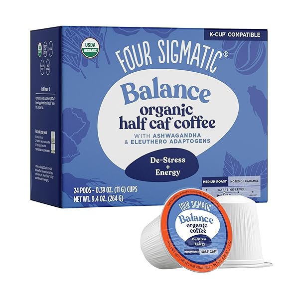 FOUR SIGMATIC ADAPTOGEN COFFEE K-CUPS | ORGANIC MEDIUM...