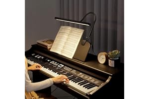 BOLOWEI 22” LED Piano Lamp, 10W Professional Piano Light with Clamp - Eyes-Care, 3 Color Modes, Stepless Dimming, Great for Grand Piano Music Stand Light