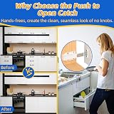 Jiayi Push to Open Door Catches 4 Pack White Cabinet Magnetic Latch view 3