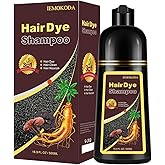 Hair Dye Shampoo 3 in 1, Gray Coverage for 3–4 Weeks, Black Coloring Shampoo for All Hair Types, Gentle Herbal Formula Safe for Damaged Hair, Easy At-Home Use for Women & Men 16.9 Fl Oz
