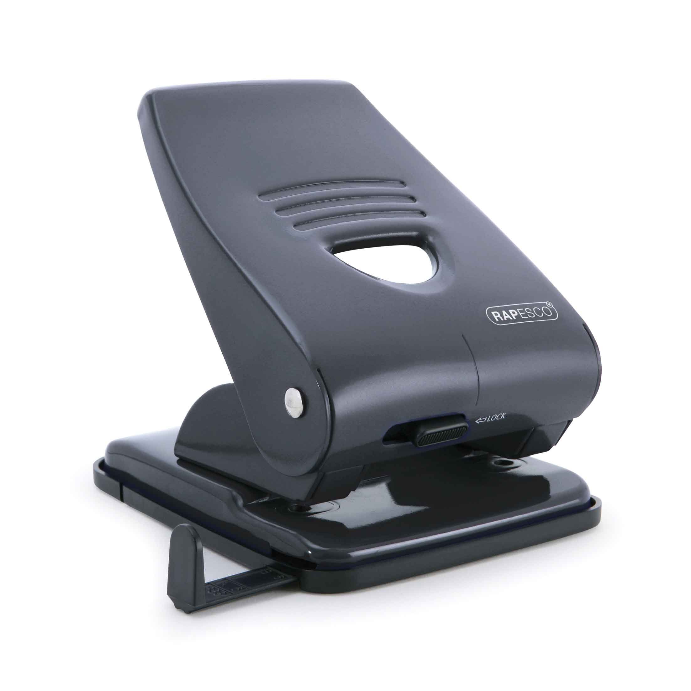 Rapesco PF800AB1 Heavy Duty 835 2-Hole Metal Punch, 40 Sheet Capacity, Black