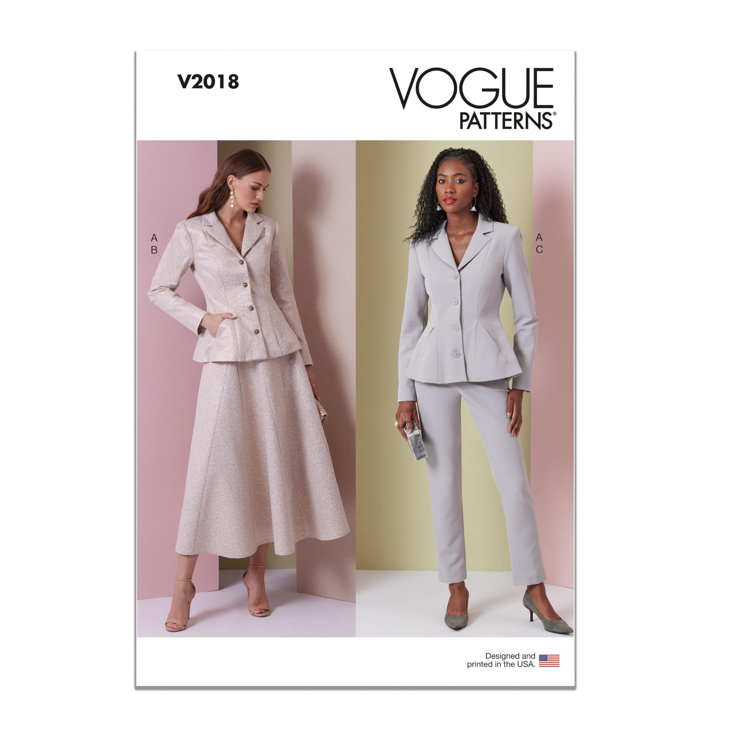 Vogue V2018D5 Misses' Jacket, Skirt and Pants D5 (4-6-8-10-12)
