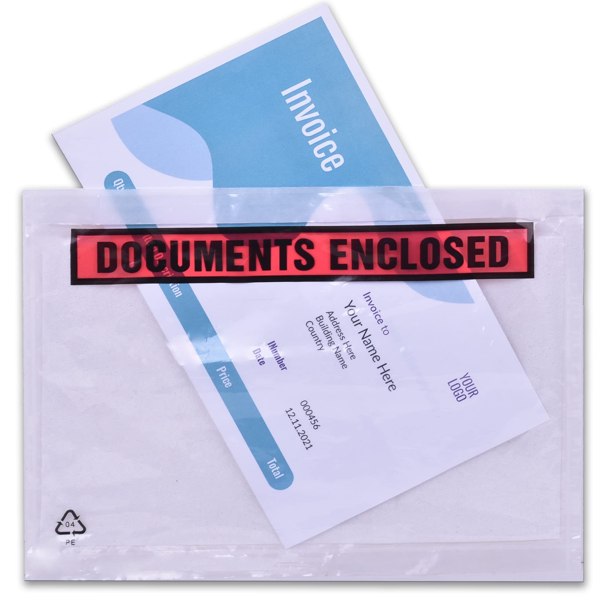 Triplast 500 x A5 Printed Document Enclosed Wallet (225 x 165 mm) | Peel & Seal Clear Plastic Envelopes/Sleeves/Pockets/Wallets | Attach Invoices, Packing Lists & Delivery Notes to Parcels