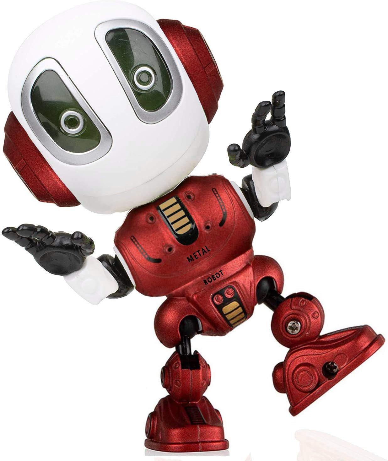 Alagoo Kids Talking Robot Toys, Repeats Your Voice Mini Robots for Boys / Girls with Posable Body, Colorful Flashing Lights and Cool Sounds Robot Interactive Toy (Red)