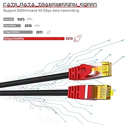 Boahcken Cat 8 ethernet Cable 10 ft,Heavy Duty High
