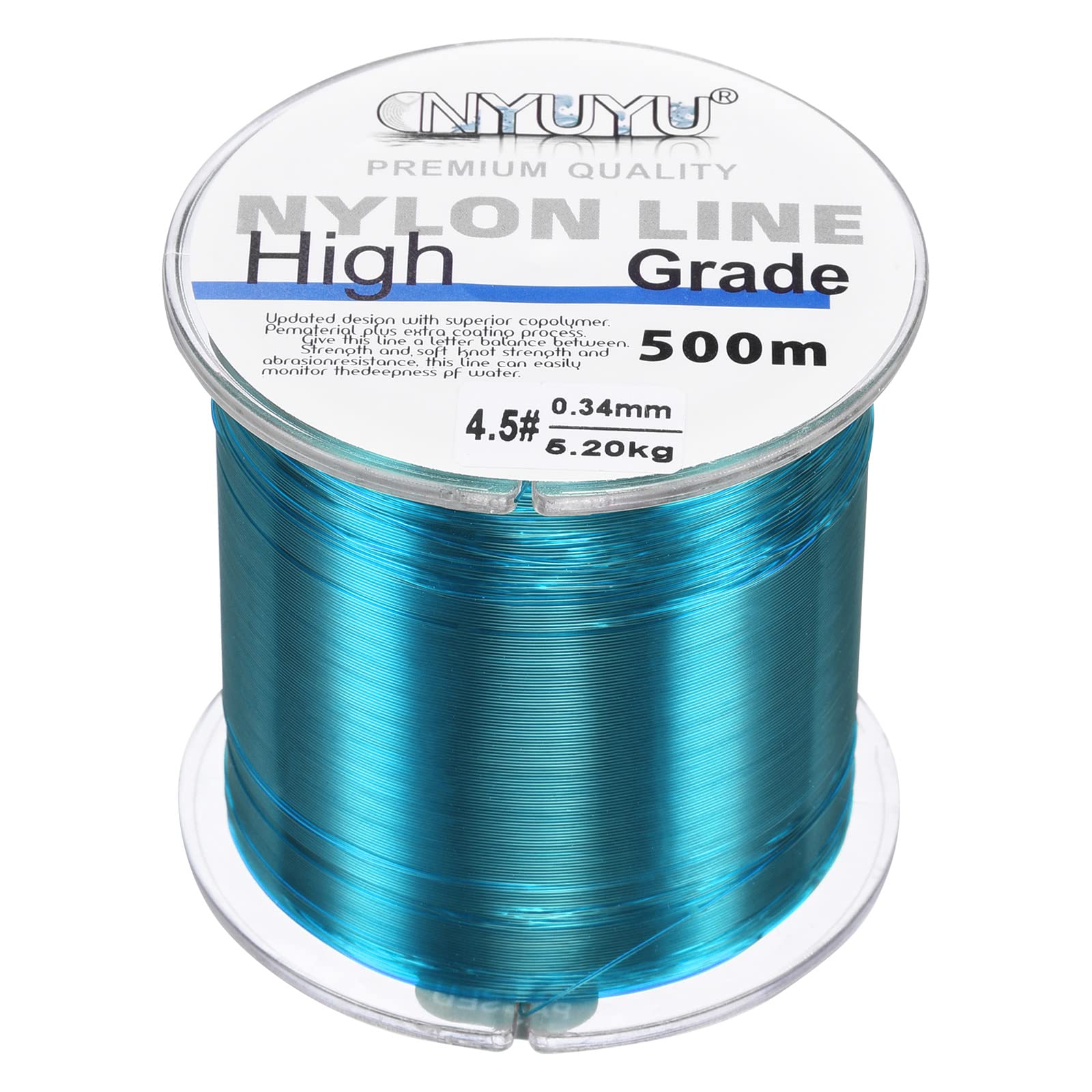 PATIKIL 547Yard/1640FT Nylon Fishing Line, 12Lb Monofilament String Wire Fluorocarbon Coated for DIY Craft Hanging Decoration, Sky Blue