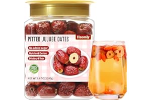 Haomly Pitted Jujube Date,9.87oz/280g,Natural Health Snack,Sweet & Chewy & Delicious Pitted Dates Bulk,Large-size Red Date for Snacking, Brewing Tea, Soup, Baking, Oatmeal,Improve sleep,No Additives