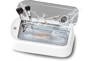 LUCITECK High-Efficiency Ultrasonic Jewelry Cleaner, 40W 640ml 48KHz Portable Professional Ultrasonic Cleaner for Jewelry, Eyeglass, Watches, Dentures, Ring, Blade Razor