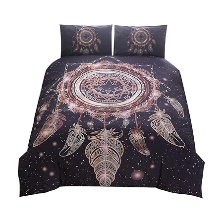 Shamdon Bettwäsche-Set mit Traumfänger-Motiv, 3-teilig, 1 Bettdeckenbezug, 2 Kissenbezüge, in Doppel-King-Size, duvet cover-2