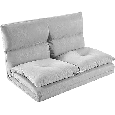 Merax Foldable Floor Couch and Sofa for Living Room, Gray