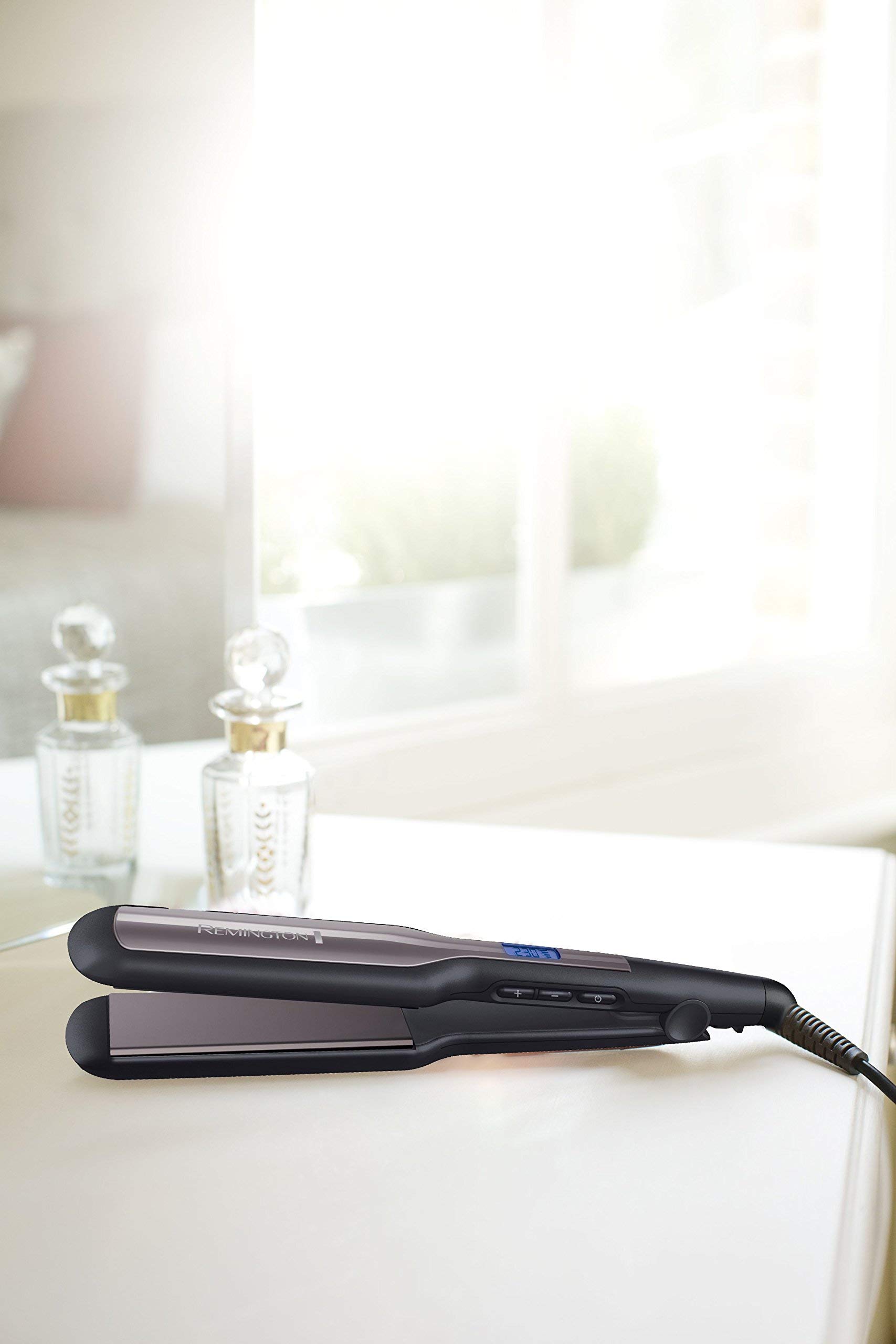 Remington Glätteisen breit Pro-Ceramic Extra (extra breite 45mm Stylingplatten -speziell für dickes, krauses, lockiges und sehr langes Haar) LCD-Display, 150-230°C, Haarglätter S5525 5