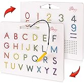 Magnetic Alphabet Tracing Board - double sided letters & numbers Magnetic Tracing Board, ABC magnets learn to write with magnetic pen, STEM toy letters learning, handwriting games, writing montessori