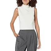 Theory Womens Stretch Crop Rolled-Neck Top