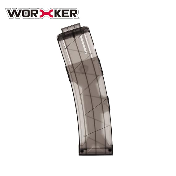 Worker Clip Magazin 22-Darts Magazin im AK-Stil für Nerf N-strike Elite Spielzeugblaster - Transparentes Schwarz