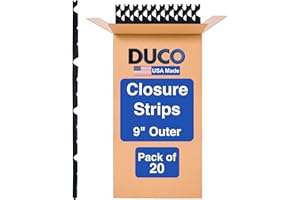 DUCO PLASTICS & SUPPLY Duco 9in Classic Rib Profile Foam Closure Strips for Metal Roofing Panels - 3 ft Long Outside Roof Closure Strips (20 Pcs)