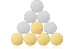 TEIKITIZI 10 Pcs Blank Challenge Coins for Engraving, 40 mm 5 Each Gold/Silver Plated Engraving Blanks Coins with Transparent Plastic Case - Metal Laser Engravable Pattern for DIY Crafts Gifts