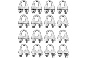 BRUFER QUALITY PRODUCTS BRUFER PO-05A Wire Rope Clamp Clip for Cables Zinc Plated - 3/8" inch - Bulk Pack of 16 Pieces