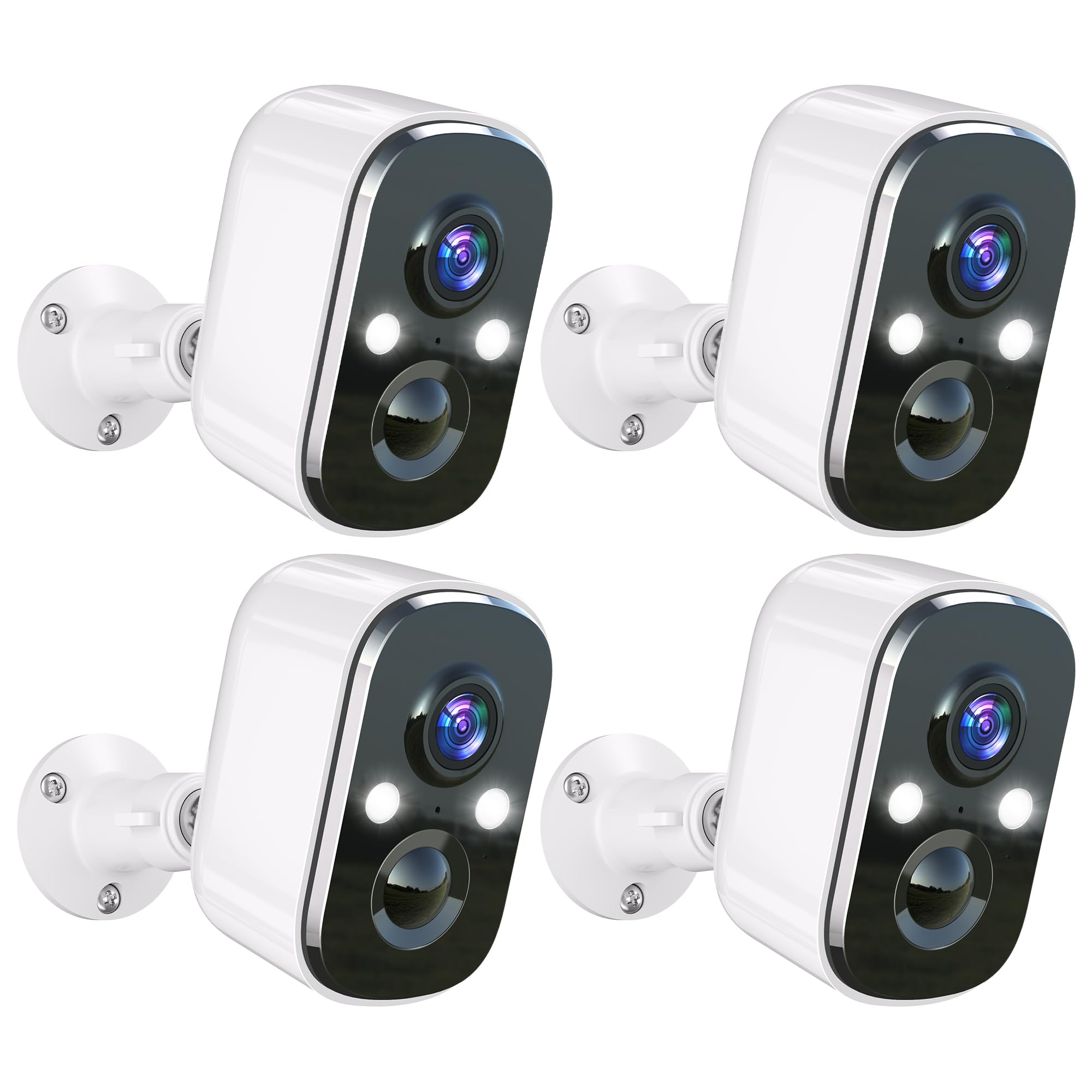 Photo 1 of Techage Security Cameras Wireless Outdoor, 2K Battery Powered WiFi Cameras for Home Security with AI Motion Detection, Color Night Vision, 2-Way Talk, IP66 Waterproof, Cloud/SD Storage 4 Pack