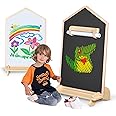 KRAND House Design Double-Sided Magnetic Drawing Board w/Detachable Roller for Kids, Extra Large Art Easel for Toddlers Boys and Girls Gift (Wall Mountable)