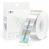 PARLAIM 14 X 40mm (1/2" x 1 1/2") Waterproof Thermal Label, 160pcs OEM Label Tape Replacement Roll for Label Maker Perfect for Home/Office/School, Holographic Sliver