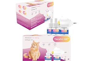 Therapet MD Cat Diffuser, Calming Diffuser for Cats, for Relieving Anxiety and Stress, Reducing Scratching and Adapting to New Environments, 2 Piece Diffuser Refill Set (2x48ml Refills)