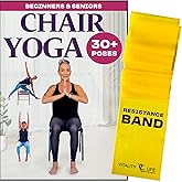 Chair Yoga for Seniors & Beginners + Band. 30+ Yoga Poses suitable for all levels beginner chair yoga for seniors over 60 DVD