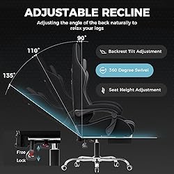 GTPLAYER Gaming Chair, Computer Chair with Footrest