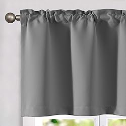 Vangao Grey Valances for Windows 18 Inch Solid