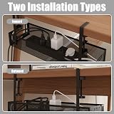 Mecmbj Under Desk Cable Management Tray No Drill Metal Mesh Clamp Mount view 5