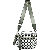 Checkered Crossbody Bag Bum Bag For Women,Spacious Checkered Purse Fanny Packs,Upgraded Version With Carry Handle