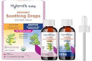 Hyland's Baby Organic Daytime and Nighttime Soothing Drops Combo Pack, Drops for Oral Discomfort, 2 oz.