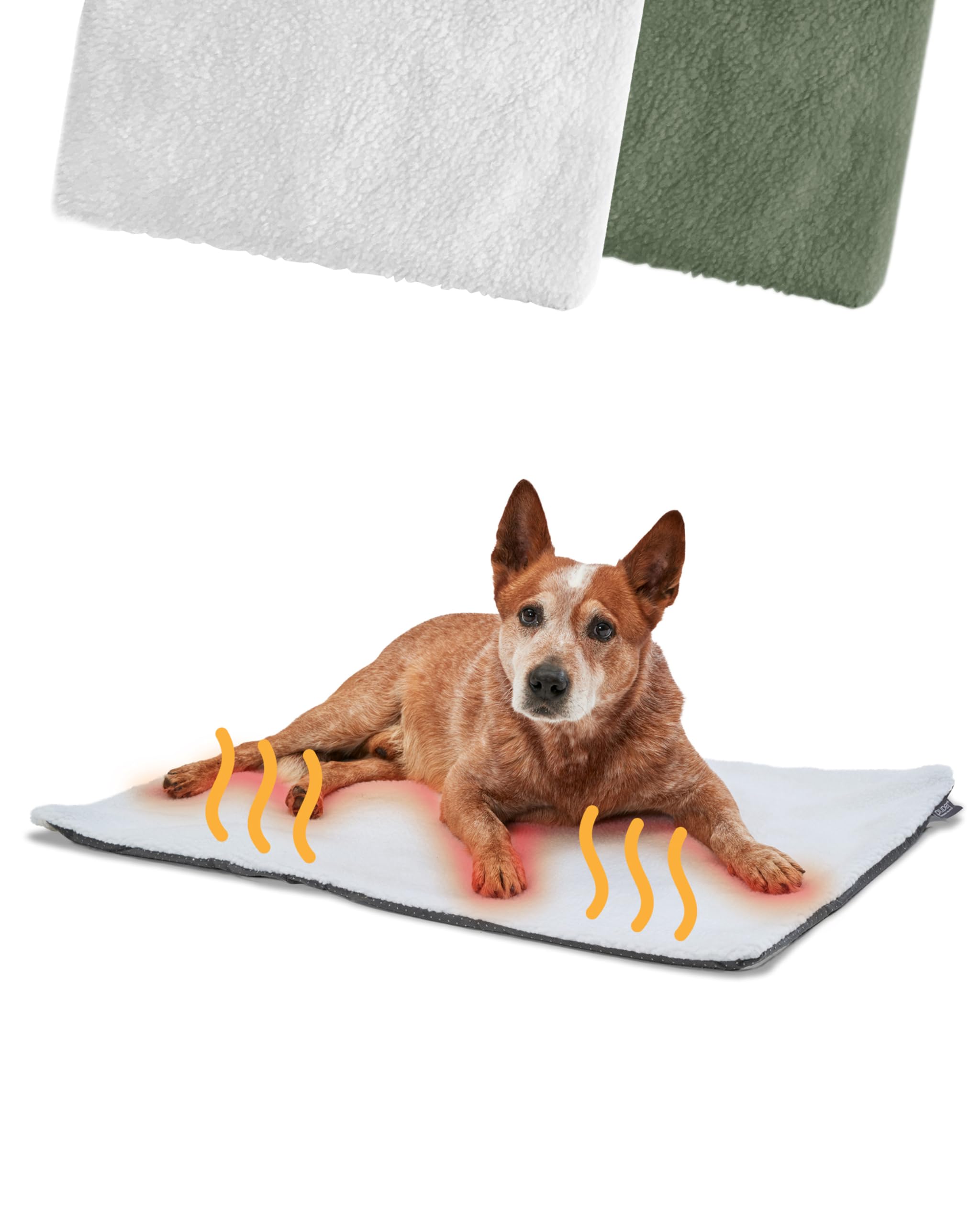 PiuPet® Self Heating Dog Mat - 90x60cm, No Electricity, Washable Fleece Blanket (White)