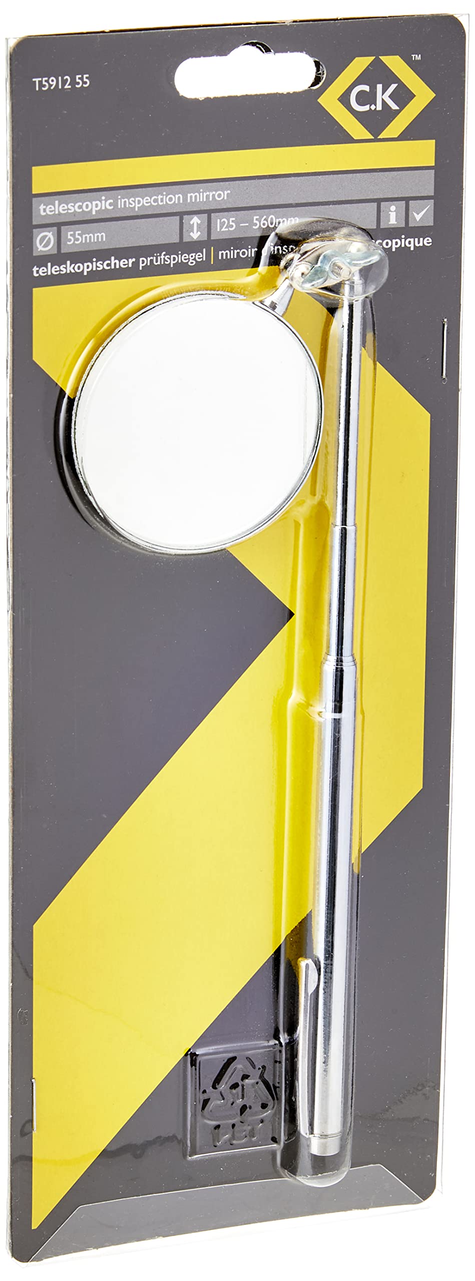 Best Price Square INSPECTION MIRROR, 55MM DIA, 125-560MM BPSCA T5912 55 - TL11649 By CK TOOLS