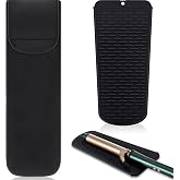 Shappy 2 Pcs Heat Resistant Curling Iron Flat Iron Travel Case,Black | Neoprene & Silicone Material, Double-layer Neoprene Po