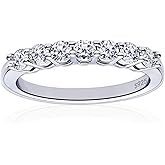 CHINALUSTER Moissanite Wedding Band,925 Sterling Silver Engagement Rings for Women, 0.7 ct D Color VVS1 Lab Created Diamond Rings,Eternity Promise Stackable Engagement Ring Ring for Her Size 4-9