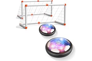 WATUDOU 2 Goals & 2 Ball Hover Soccer Ball Toys for Kids, Outdoor Indoor Soccer Ball Game for Boys Ages 3-8, Birthday Gifts for 3-5 Year Olds, Outdoor Toys Idea