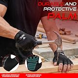 WFX Tough Fingerless Performance Gloves Padded Palm Half-Finger Large Black view 4