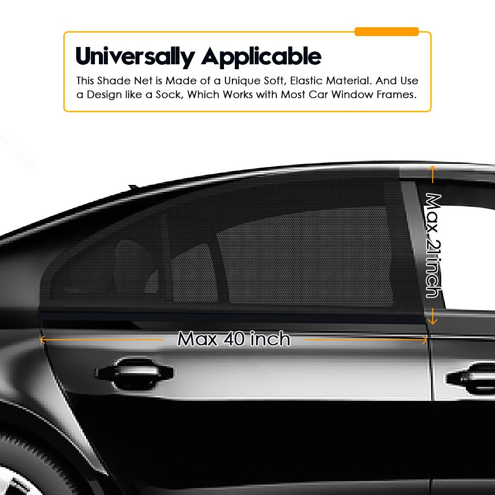 Alintor 2 Pack Car Window Shades, UV Protection for Kids Baby Adults Pets, Portable Car Sun Shades, 40\